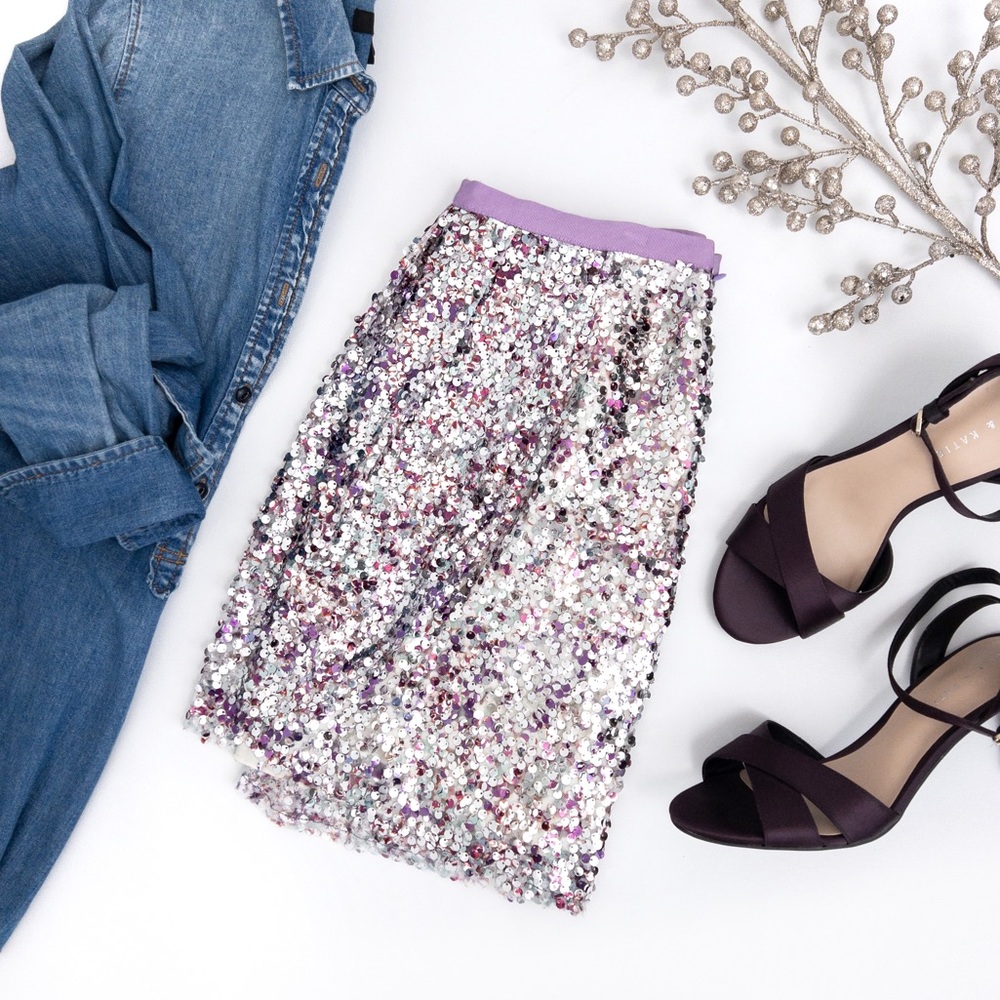 J CREW . Sequin Party Skirt